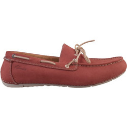 Clarks Marcos Edge Ανδρικά Μοκασίνια Boat Shoes Δερμάτινα Κόκκινα 20358397