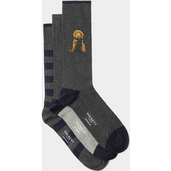 Hackett Ανδρικές Κάλτσες Ψηλές με Σχέδια Ανθρακί 3Pack HMU300028