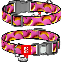 Waudog Bananas Κολάρο Σκύλου Φούξια 2x28-40cm