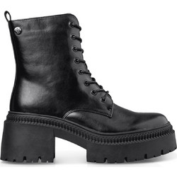 Envie Shoes Γυναικεία Αρβυλάκια Δερμάτινα Μαύρα με Χοντρό Ψηλό Τακούνι E12-22160-34