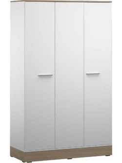 LH-homefurniture Τρίφυλλη Ντουλάπα Ρούχων Base Λευκή 120x52x198cm ADGRD-830-MB-3
