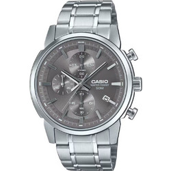 Casio Ανδρικό Ρολόι Χρονογράφος με Ασημί Μεταλλικό Μπρασελέ MTP-E510D-8AVDF