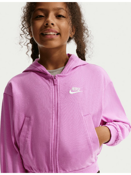 Nike Παιδική Ζακέτα Φούτερ με Κουκούλα και Φερμουάρ Ροζ FN8595-504