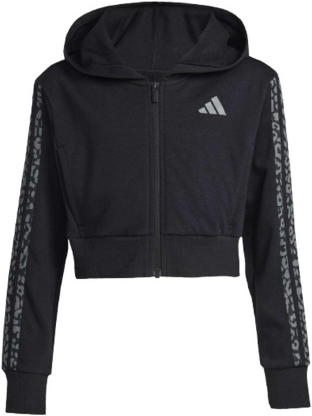 Adidas Παιδική Ζακέτα Φούτερ με Κουκούλα και Φερμουάρ Μαύρη KB6985