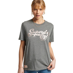 Superdry Γυναικείο Αθλητικό T-Shirt Ανθρακί W1010793A-5XZ