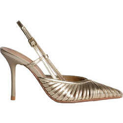 Corina Γόβες Slingback Δερμάτινες με Τακούνι Στιλέτο Χρυσές M6220
