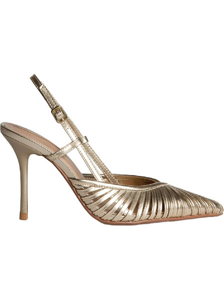 Corina Γόβες Slingback Δερμάτινες με Τακούνι Στιλέτο Χρυσές M6220