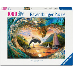 Puzzle Ravensburger Dolphin's Heart Leap 1000 Κομμάτια