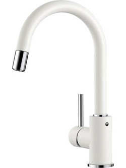 Blanco Mida-S 521457 Μπαταρία Κουζίνας Πάγκου Διπλής Παροχής Ανάμεικτη με Ντουζ Λευκή