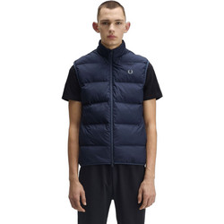 Fred Perry Αμάνικο Ανδρικό Μπουφάν Χειμωνιάτικο Puffer Navy Μπλε J8522-738