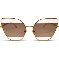 Fendi FE40015U-30E Γυναικεία Γυαλιά Ηλίου Πεταλούδα Μεταλλικά Χρυσά με Καφέ Φακό
