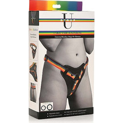 Strap U Take The Rainbow Harness Strap On Μαύρο Πολύχρωμο