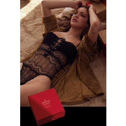 Admas Sexy Κορμάκι String See Through με Δαντέλα Μαύρο 43506