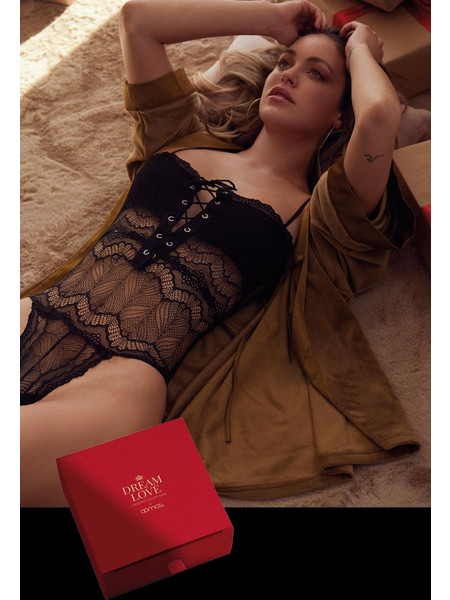 Admas Sexy Κορμάκι String See Through με Δαντέλα Μαύρο 43506