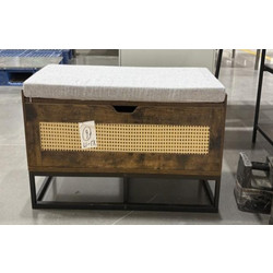 Costway Παπουτσοθήκη Σκαμπό Ξύλινη Καφέ M44xΠ100xΥ35cm JV13422CF