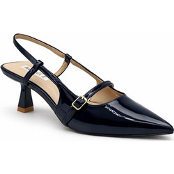 Elenross Γόβες Slingback Λουστρίνι με Λεπτό Χαμηλό Τακούνι Navy Μπλε GS10230W