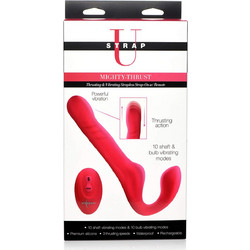 Strap U Mighty Thrust Strapless Strap On 24cm με Δόνηση Ροζ