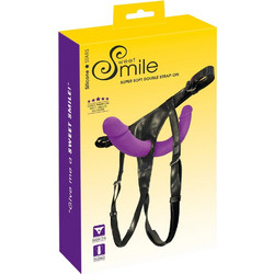 You2Toys SweetSmile Vinyl Harness Strap On με Διπλό Dildo Μωβ