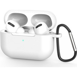 Techsuit Θήκη Σιλικόνης με Γάντζο για Apple AirPods Pro 3 Λευκή