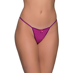 Milena By Paris Γυναικείο Sexy String με Δαντέλα Φούξια 6855