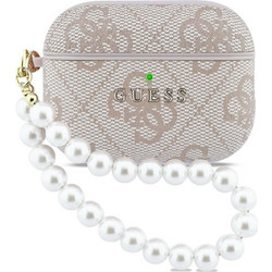 Guess 4G Classic Logo Pearl Strap Θήκη για Apple AirPods Pro 3 Ροζ Χρυσή