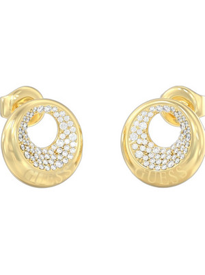 Guess Moon Drops Γυναικεία Σκουλαρίκια Καρφωτά από Ατσάλι Xρυσά με Ζιργκόν UBE06247JWYGT