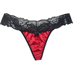Milena By Paris Γυναικείο Sexy String με Δαντέλα Κόκκινο 7681