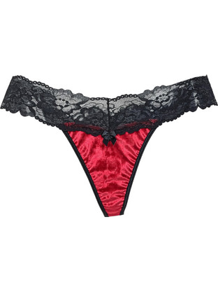 Milena By Paris Γυναικείο Sexy String με Δαντέλα Κόκκινο 7681