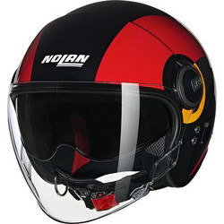 Nolan N21 Visor Bicromo 350 Black Red Orange Κράνος Μηχανής Jet 1250gr