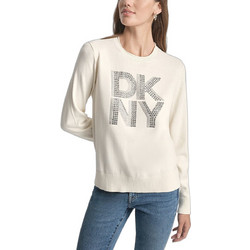 DKNY Γυναικεία Πλεκτή Μπλούζα Εκρού DJ5R0840-G0H