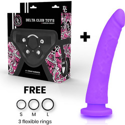 Delta Club Toys Harness Strap On με Dildo 20cm Μωβ D-227189