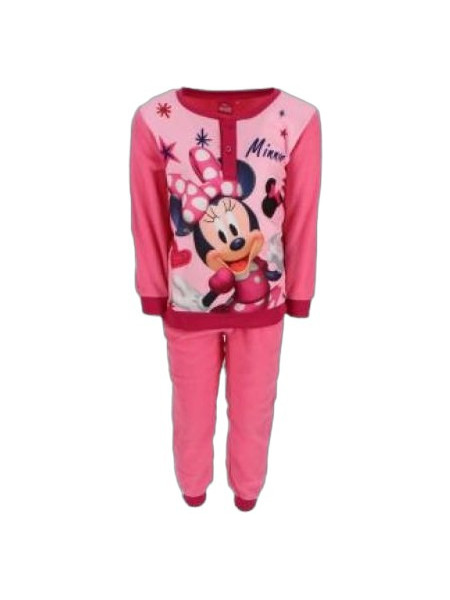 Disney Minnie Mouse Παιδική Πιτζάμα Συνθετική Χειμωνιάτικη Ροζ Φούξια MIN2144-2079