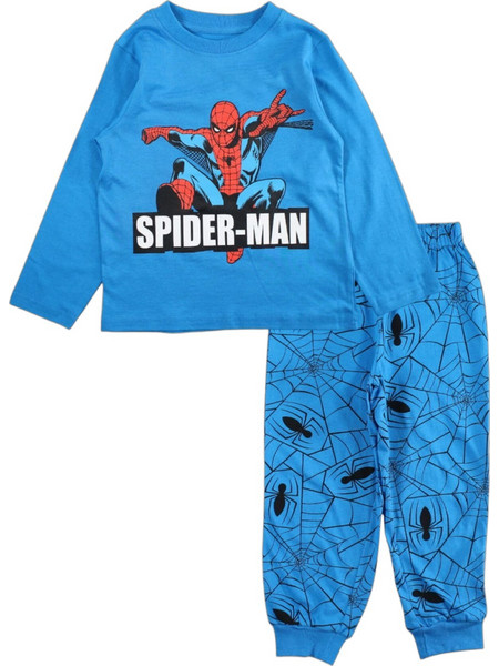 Disney Spider-Man Παιδική Πιτζάμα Βαμβακερή Χειμωνιάτικη Γαλάζια 33955-415