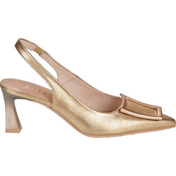 Hispanitas Γόβες Slingback Δερμάτινες με Λεπτό Ψηλό Τακούνι Χρυσές HV264850