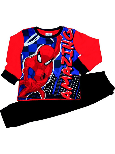 Disney Spider-Man Παιδική Πιτζάμα Fleece Χειμωνιάτικη Κόκκινη Μαύρη SPS52041717