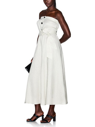 Armani Exchange Midi Καλοκαιρινό Βραδινό Φόρεμα Λινό Λευκό XW001997AF21532