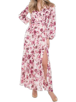 Guess Maxi Φόρεμα για Γάμο / Βάπτιση Floral Κρουαζέ Ροζ W6RK39WJ712-PM6I