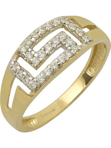 Million Diamonds Γυναικείο Δαχτυλίδι Μαίανδρος από Λευκόχρυσο 14K με Ζιργκόν RZ23975