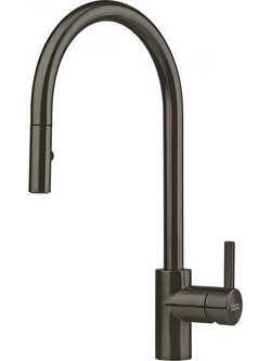 Franke Eos Neo 115.0628.256 Μπαταρία Κουζίνας Πάγκου Διπλής Παροχής Ανάμεικτη με Ντουζ Μαύρη
