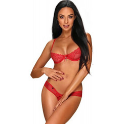 Obsessive Alabastra Σετ Sexy Εσώρουχα Αυτοκινήτου See Through με Δαντέλα Κόκκινα 5901688231371