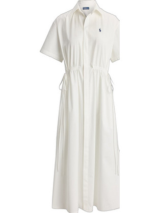 Polo Ralph Lauren Midi Καλοκαιρινό Καθημερινό Φόρεμα Σεμιζιέ Λευκό 211B18195001