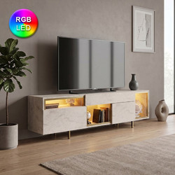 Megapap Έπιπλο Τηλεόρασης Μοριοσανίδα με Φωτισμό Led Μ180xΠ32xΥ55cm Norm GP052-0279,2