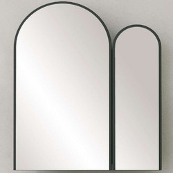 Hanah Home Classe Καθρέπτης Μπάνιου με Ντουλάπι & Ράφι Ξύλινος Μαύρος 552NOS1215