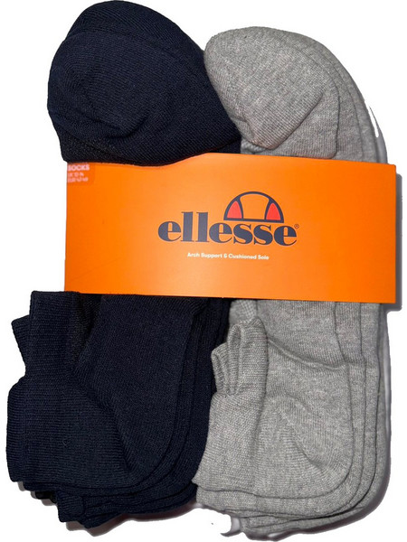 Ellesse Ανδρικές Κάλτσες Κοντές Γκρι Navy Μπλε 12Pack SZA02959