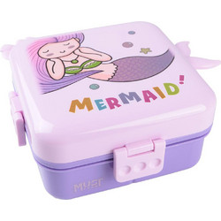 Must Mermaid Πλαστικό Παιδικό Δοχείο Φαγητού Ροζ 1.59lt