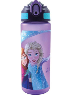 Gim Frozen Παιδικό Παγούρι Πλαστικό BPA Free με Καλαμάκι Μωβ 500ml