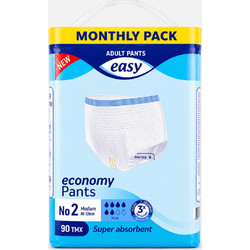 Easy Plus No2 Medium Πάνες Βρακάκι Ακράτειας 6 Σταγόνες 90τμχ
