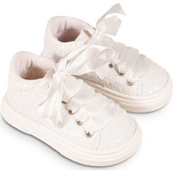 Babywalker Βαπτιστικά Sneakers για Κορίτσι Υφασμάτινα Ανατομικά Λευκά EXC585