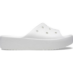 Crocs Γυναικείες Παντόφλες Καλοκαιρινές Flatforms Ανατομικές Αντιολισθητικές Λευκές 208180-100