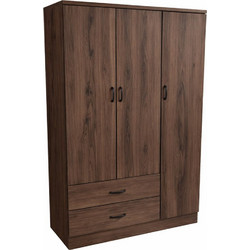 Ankor Τρίφυλλη Ντουλάπα Ρούχων Καρυδί 120x52x190cm 852451